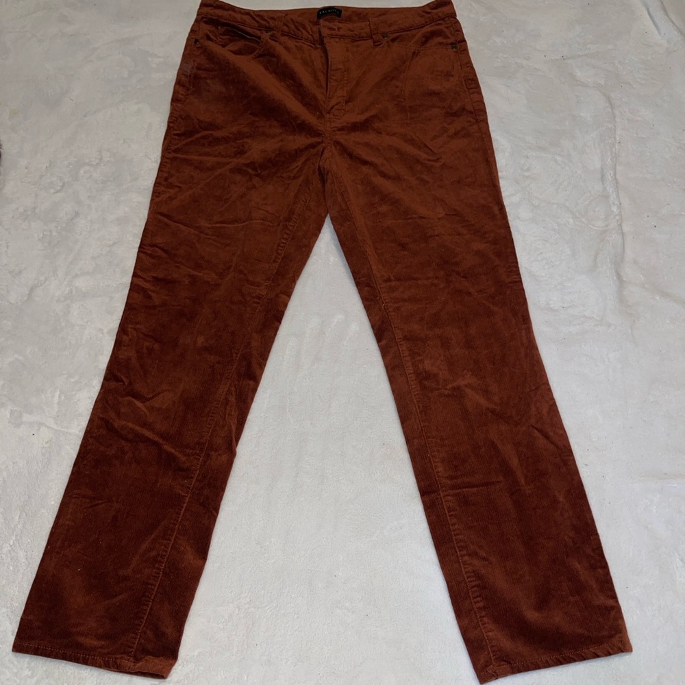 Talbots Men's Corduroy Pants in Deep Rust Brown
